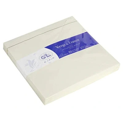 Abbildung von G.Lalo 22400L Umschläge Vergé de France gefüttert (perfekt für Ihre Einladungen, 16,5 x cm, 25 Umschläge, 162 g) weiß