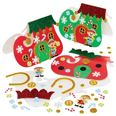 Abbildung von Baker Ross FE968 Weihnachtself Grußkarten 6er Pack, Kartenrohlinge für die Kartenherstellung, Gestalte deine eigenen Weihnachtskarten, Ideal Kinder Kunst und Bastelprojekte