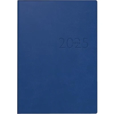 Abbildung von rido/idé Buchkalender Modell studioplan int. (2025), 2 Seiten = 1 Woche, 168 x 240 mm, 160 Seiten, Kunstleder Einband Prestige, blau