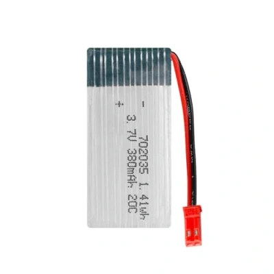 Abbildung von Lithium Polymer Akku 3.7V 380mAh 702035 Wiederaufladbarer Lipo Ion mit JST 2P Stecker für RC Drohne Flugzeug Zubehörteil