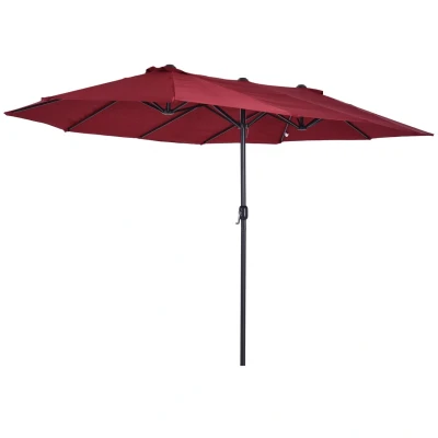 Abbildung von Outsunny Sonnenschirm Terrassenschirm mit Handkurbel, LxB: 460x270 cm, Doppelsonnenschirm, Gartenschirm, ohne Schirmständer