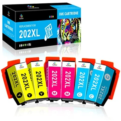 Abbildung von LeciRoba 202xl druckerpatronen Ersatz für Epson 202 und Multipack Expression Premium XP 6000 6005 6100 6105 (6 Pack)