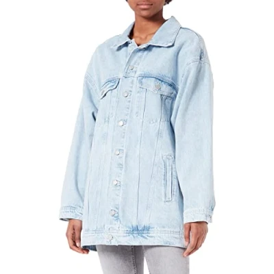 Abbildung von JJXX Alisson Oversized LONG Jacket Jeansjacke, Damen, Größe: XS, Light blue denim