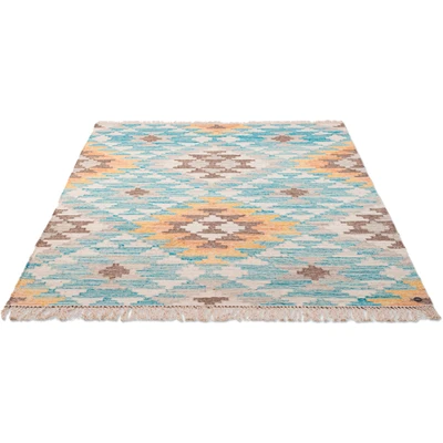 Abbildung von TOM TAILOR HOME Teppich &quot;Check Kelim&quot;, rechteckig, handgewebt, mit Fransen, Boho Style