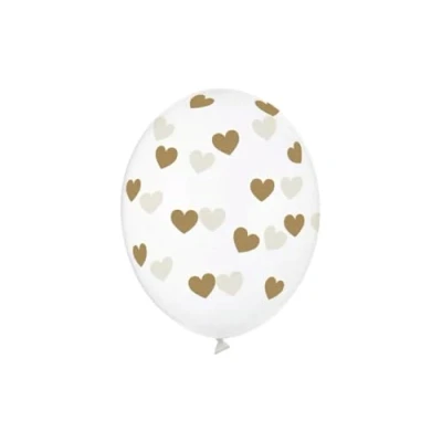 Abbildung von Klare Luftballons mit goldenen Herzen