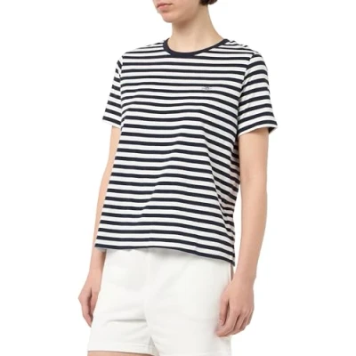 Abbildung von GANT Regular Striped Shield Tshirt print, Damen, Größe: Medium, Evening blue