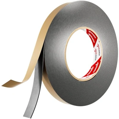 Abbildung von POPPSTAR doppelseitiges Butyl Klebeband (10m x 15mm 1,6mm) Dichtband selbstklebend schwarz