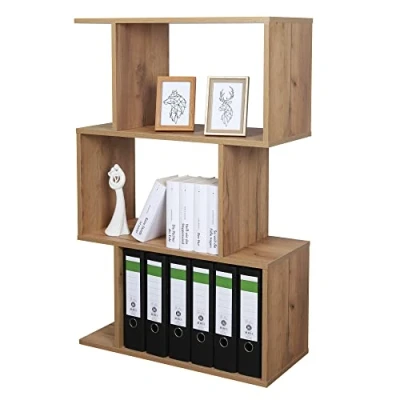 Abbildung von RICOO Regal 106 x 70 30cm, Standregal Eiche braun WM075 EG, Spannplatte aus Holz, Bücherregal, Wandregal klein, Regale &amp; Ablagen, schmales Regal, kleines schmal, Büro Bücherregale