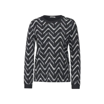 Abbildung von Cecil Bedrucktes Langarmshirt, Damen, Größe: XL, Schwarz