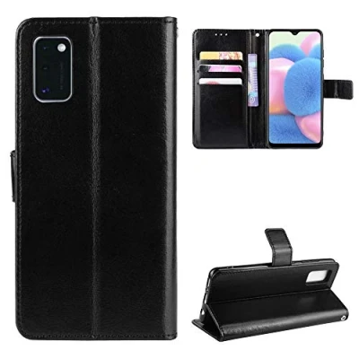 Abbildung von QiongniAN Hülle für Samsung Galaxy A41 Leder,Hülle SM A415F/DSN 2020 / A415F/DSM A415F/DS A415F Schutzhülle Case Cover Black