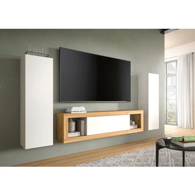 Abbildung von INOSIGN Lowboard &quot;Trinity, Breite 150 cm, stehend und hängend, 1 Klappe,&quot;, 2 offene Fächer, grifflose Fronten, TV Möbel, Schrank, Hängeschrank