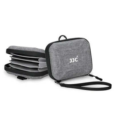 Abbildung von JJC Kompaktkamera Filtertasche, Objektivfiltertasche, Filter Tragetasche für 4 bis zu 95mm, Filterhalter, Gürteltasche, Wasser und staubdichtes Design ND UV CPL Rundfilter, Grau