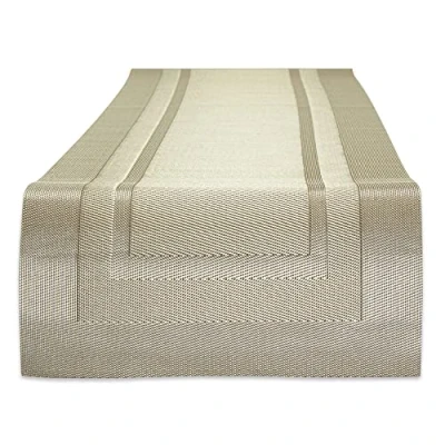 Abbildung von DII PVC Tischläufer für drinnen und draußen, gewebt, 35,6 x 182,9 cm, Champagner
