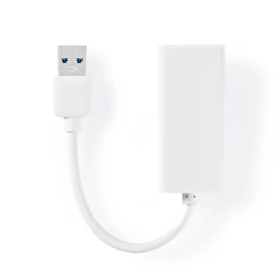 Abbildung von NEDIS USB Adapter 3.2 Gen 1 A Stecker RJ45 Buchse Gbps 0.20 m rund Vernickelt ABS Weiss Box