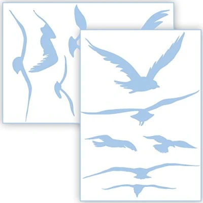 Abbildung von Vogelschutz und Fensterschutz 12 Aufkleber Schutz vor Vogelschlag Sticker Vögel (Babyblau)