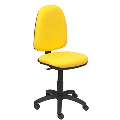 Abbildung von PIQUERAS Y CRESPO Modell 04CP Ergonomischer Bürostuhl mit Permanentkontaktmechanik und höhenverstellbar Sitz Rücken gepolstert in Stoff BALI gelb