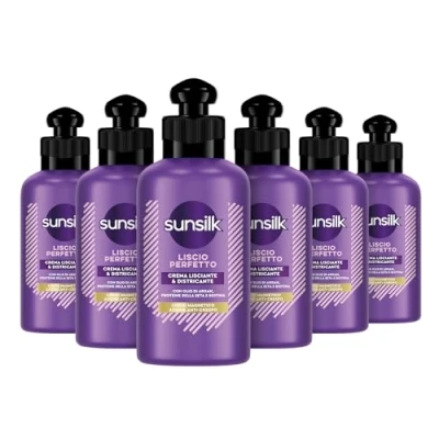 Abbildung von Sunsilk, Perfekte glatte Entwirrung, Creme für langes glattes Haar, ohne Spülen, Formula Active Fusion mit Arganöl, Seidenprotein und Biotin, 6 Stück à 200 ml
