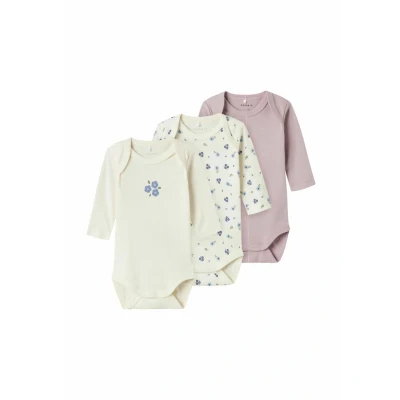 Abbildung von Name it baby Damen Jet Stream Nbfbody 3P Ls Flower Noos, Numeric_68 (3er Pack)