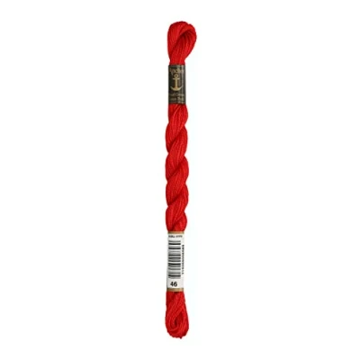 Abbildung von Anchor Perlgarn Stärke 5 4585000 00046 rot Stickgarn, 100 % Baumwolle, 5g Strängchen
