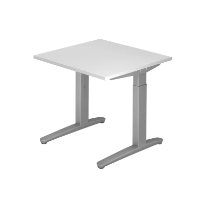 Abbildung von Hammerbacher Schreibtisch XB08 Weiß/Silber