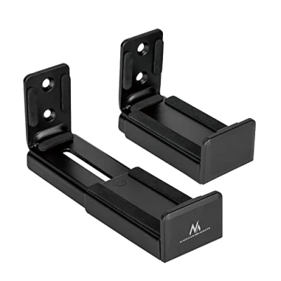 Abbildung von Maclean MC 932 Universal Soundbar Halterung Wandhalter für Lautsprecher Wandhalterung Wandmontage Box Befestigung Einstellbare Tiefe 90 154mm bis 15kg 2X Halterungen Paar