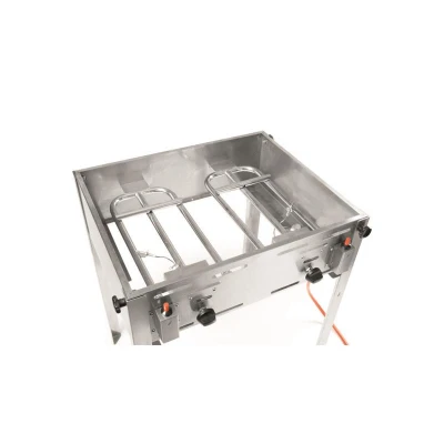 Abbildung von HENDI Gas Grill 65 x 54 84 cm inkl. Rost &amp; Bratpfanne 0,430 m3/h elektronische Zündung , Gastro Edelstahl Propan
