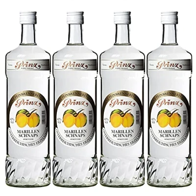 Abbildung von Thomas Prinz Marillenschnaps Obstbrand 40% I Visando Paket (4 x 1,0 Liter)