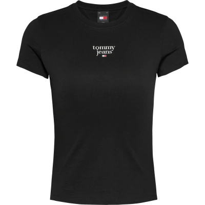 Abbildung von Tommy Jeans SLIM Essential LOGO TEE Tshirt basic, Damen, Größe: XS, Black