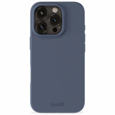 Abbildung von Apple iPhone 16 Pro Hülle Silikon Holdit Hard Case/Backcover Handyhülle Dunkelblau