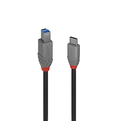 Abbildung von LINDY 36666 1m USB 3.2 Typ C an B Kabel, 5Gbit/s, Anthra Line