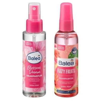 Abbildung von Balea 2er Set Haarpflege: Haarparfüm BLOSSOM DREAM blumiges Dufterlebnis (100 ml) + Haarparfum FIZZY FRUITS fruchtig mit Duft nach Melone 200 ml
