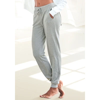 Abbildung von Bench BENCH. Relaxhose Jogginghose hellgraumelange, Damen, Größe: 32/34, Hellgrau melange