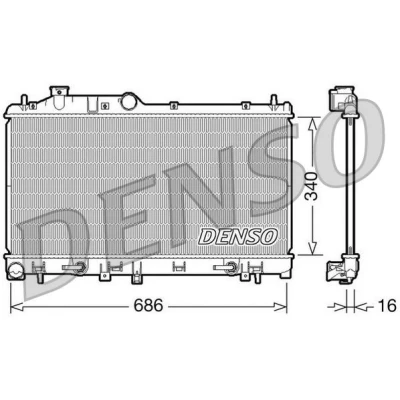Abbildung von Kühler, Motorkühlung DENSO DRM36008