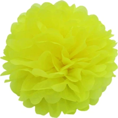 Abbildung von Creativery 1 Papier Pompon 20cm (gelb 645) // Pompom Bommel Kugel Seidenpapier Blumen Deko Hängedeko Raumdeko