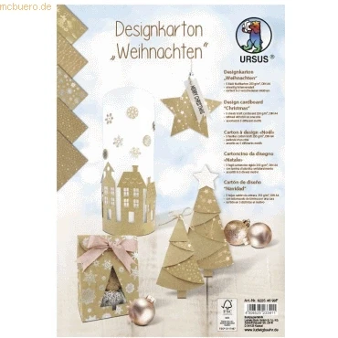 Abbildung von Ludwig Bähr Designkarton Weihnachten 250g/qm A4 VE=5 Blatt sortiert