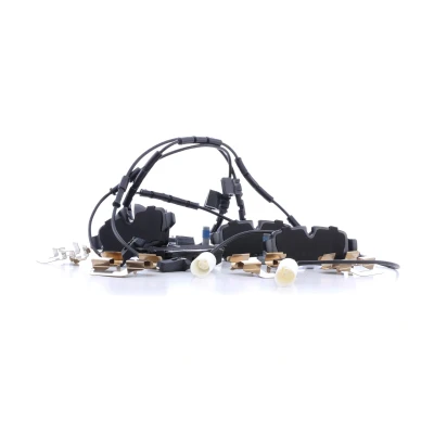 Abbildung von BREMBO P 06 103 Bremsbelagsatz inkl. Verschleißwarnkontakt mit Bremssattelschrauben Zubehör MINI: Cabrio, Schrägheck, Clubman