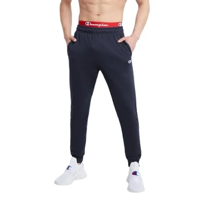 Abbildung von Champion Herren, Powerblend, Fleece Joggers, Comfortable Sweatpants for Men (Reg. Or Big &amp; Tall) Trainingshose, Navy C Patch Logo, Large Hoch
