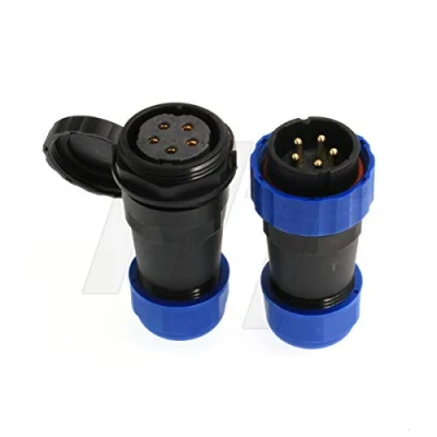 Abbildung von HangTon HE29 25 A 1500 Volt Max Kabel Stecker Power Wasserdicht IP68 Luftfahrtstecker Buchse (5 polig)
