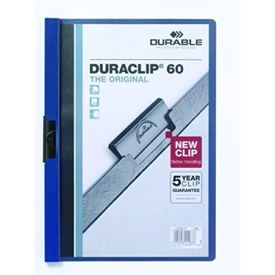 Abbildung von Durable Klemm Mappe Duraclip Original 60 (für 1 Blatt A4), 25 Stück, dunkelblau, 220907