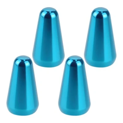 Abbildung von LT Easiyl 4 Stück 5 Wege Tonabnehmerschalter für Gitarre Spitze Metallschalterknopf Kompatibel mit Fender Strats ST Gitarren Oak Grigsby Schalter (Blau)