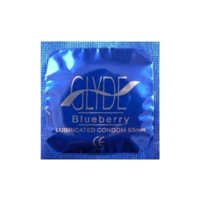 Abbildung von Ultra «Blueberry» vegane, blaue Kondome mit Blaubeer Aroma (100 Kondome) 100 St