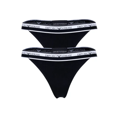 Abbildung von Emporio Armani String Damen String, 2er Pack ICON LOGOBAND, T Thong
