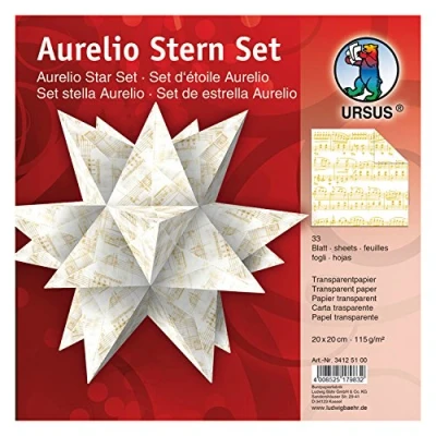 Abbildung von Ludwig Bähr Faltblätter Aurelio Stern Noten gold 115g/qm 20x20cm