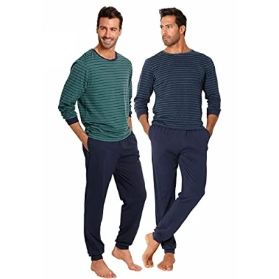 Abbildung von le jogger® Pyjama (Packung, 4 tlg., 2 Stück) lang im Streifendesign