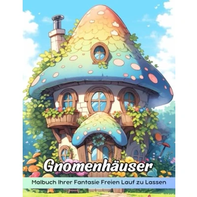 Abbildung von Gnomenhäuser Malbuch: Malvorlage „Gnome Homes“, Eine Skurrile Reise Durch Verzauberte Behausungen