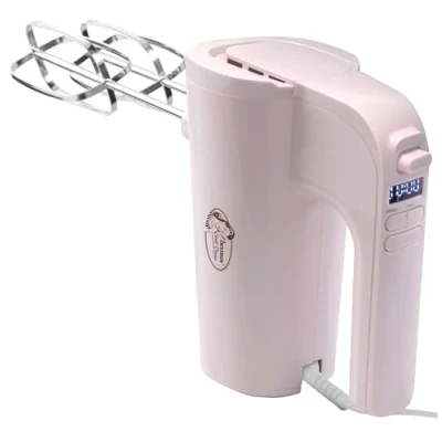 Abbildung von Bestron Power Handmixer, Leistungsstarker Handmixer mit 6 Stufen, Turbo Funktion &amp; LCD Display, Rührgerät inkl. 2 Schneebesen Knethaken, Leichtgewicht von 1KG, Farbe: Rosa