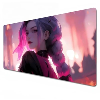 Abbildung von Odrys League of Legends Mauspad, Gaming Rosa, XXL 900 x 400, Büro Schreibtischunterlage, groß, wasserdicht, rutschfest, Jin (90 40 0,3 cm)
