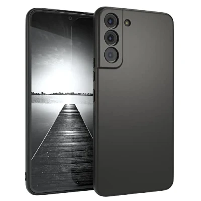 Abbildung von EAZY CASE Handyhülle Silikon mit Kameraschutz kompatibel Samsung Galaxy S22 Plus 5G in Schwarz Matt, Ultra dünn, Slimcover, Silikonhülle, Hülle, Softcase, Backcover