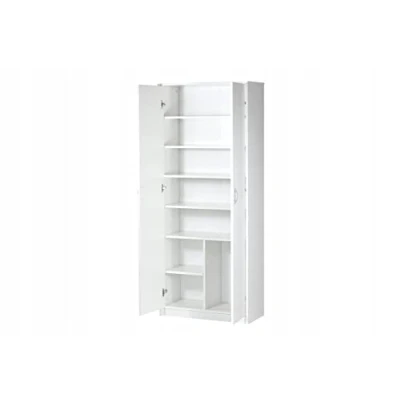 Abbildung von Home Collective Mehrzweckschrank Schrank Kleiderschrank weiß 74cm Breite 180cm Höhe mit 6 Einlegeböden, Extra Fach, Haushaltsschrank Schuhschrank
