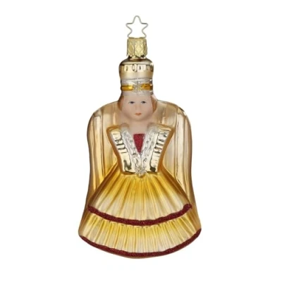Abbildung von Christbaumschmuck Rauschgoldengel 13cm Glas Figur zum Aufhängen mundgeblasen &amp; handbemalt Weihnachtsbaum Anhänger für Weihnachten Christbaumanhänger Weihnachtsbaumschmuck Engel Gold
